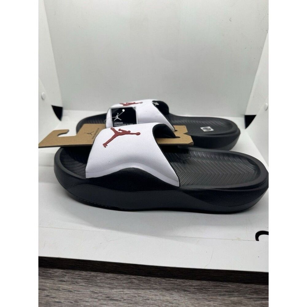Nike Jordan Franchise Slide Mens 9 Slippers Sandals White Black HF3263-101